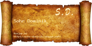 Sohr Dominik névjegykártya